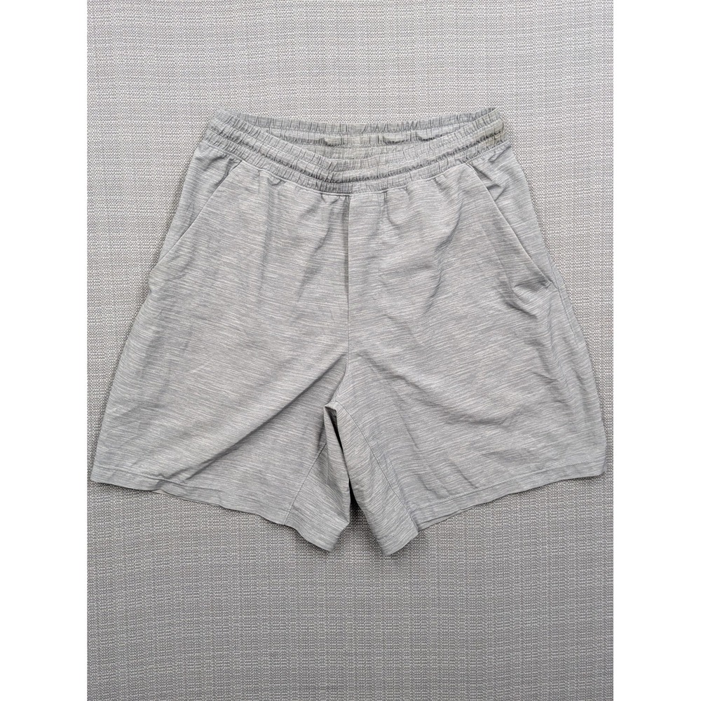 Lululemon Shorts Mens Small Gray Jersey 7 Inseam Elastic Waist Pockets Running